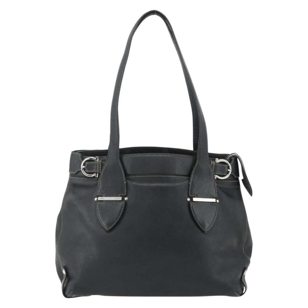 Salvatore Ferragamo Leather Tote Bag Black